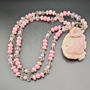 Elegant Pink Beaded Necklace